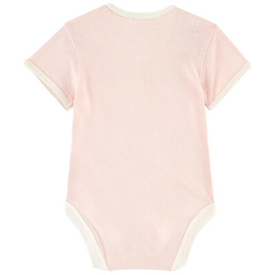 Snuggles Bear Head Short Sleeve Romper- Pink - Image 2